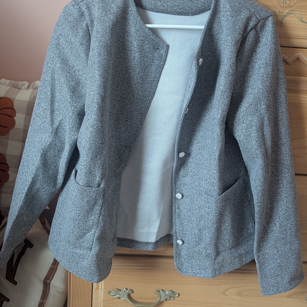 Gray Button-Up Jacket